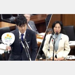 質問に立った民主党 柚木道義議員（左）