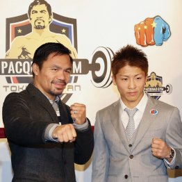 上院議員でもあるパッキャオ(右は井上)