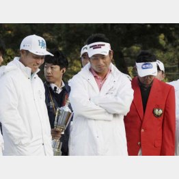 朴(右)に優勝をさらわれた池田(央)と谷原(左)