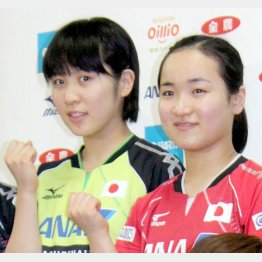平野美宇(左)と伊藤美誠は共に16歳