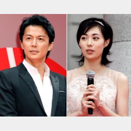 福山雅治(左)と吹石一恵