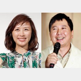 妊娠を発表した山口もえ(左)と田中裕二