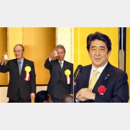 日本商工会議所の三村会頭(左写真・左)と経団連の榊原会長(同・右)