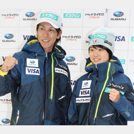家族ぐるみのつきあいの葛西紀明(左)と伊藤有希